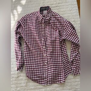 Brooks Brothers Button-Up Shirt in Burgundy and White Size M
